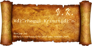 Várhegyi Krisztián névjegykártya